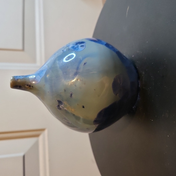 Miniature Crystalline Vase Signed DW, 4" - Picture 3 of 13